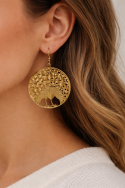 KOLCZYKI WISZĄCE BLASZKI W KOLORZE ZŁOTYM OKRĄGŁE                                                           (0615-1010 SA) - 2