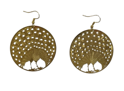 KOLCZYKI WISZĄCE BLASZKI W KOLORZE ZŁOTYM OKRĄGŁE                                                           (0615-1010 SA)