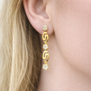 KOMPLET WIECZOROWY NASZYJNIK+ KOLCZYKI MOTYW LITERY „S” Z CYRKONIĄ ZŁOTY 0730-03 - 3