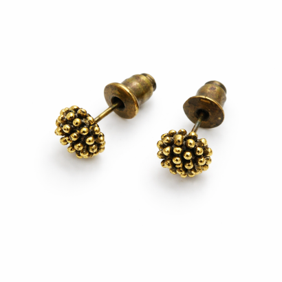 KOLCZYKI NA PALETCE "JEŻYKI"  (12 PAR) VINTAGE GOLD 0604-15