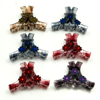 SZCZĘKI / KLAMRY DO WŁOSÓW Z KWIATKAMI 6 SZTUK                                                                   (0340-32 SAH)