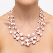 NASZYJNIK / WISIOREK Z RÓŻOWYMI KORALIKAMI (N-0602/5/3R C-2 SAM B) - 2