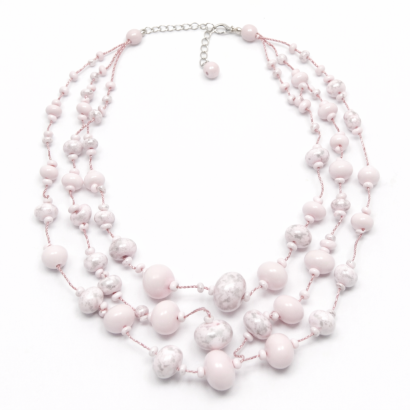 NASZYJNIK / WISIOREK Z RÓŻOWYMI KORALIKAMI (N-0602/5/3R C-2 SAM B)