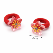 GUMKI DO WŁOSÓW DZIECIĘCE CZERWONE GWIAZDKI 4 SZTUKI (0194-35 SAMH) - 3