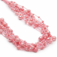 NASZYJNIK / WISIOREK Z RÓŻOWYMI KORALIKAMI (N-029/58/9R A-4 SAM C) - 4