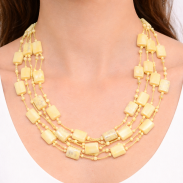 NASZYJNIK / WISIOREK Z ŻÓŁTYMI KORALIKAMI (N-0701/21/4R C-5 SAM B) - 3