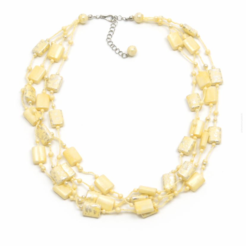 NASZYJNIK / WISIOREK Z ŻÓŁTYMI KORALIKAMI (N-0701/21/4R C-5 SAM B)