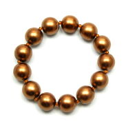 BRANSOLETKA BRĄZOWO-ZŁOTA Z PEREŁEK JABLONEX (BRPR-17 SAH) - 2