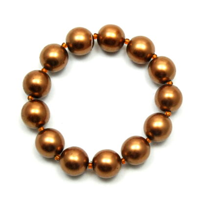 BRANSOLETKA BRĄZOWO-ZŁOTA Z PEREŁEK JABLONEX (BRPR-17 SAH)