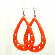 KOLCZYKI PLASTIKOWE ŁEZKI POMARAŃCZOWE GWIAZDKI 0617-120 - 2