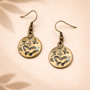 KOLCZYKI WISZĄCE KOŁA PEŁNE KOLOR STAREGO ZŁOTA ETHNIC / BOHO / VINTAGE 608-27 - 3