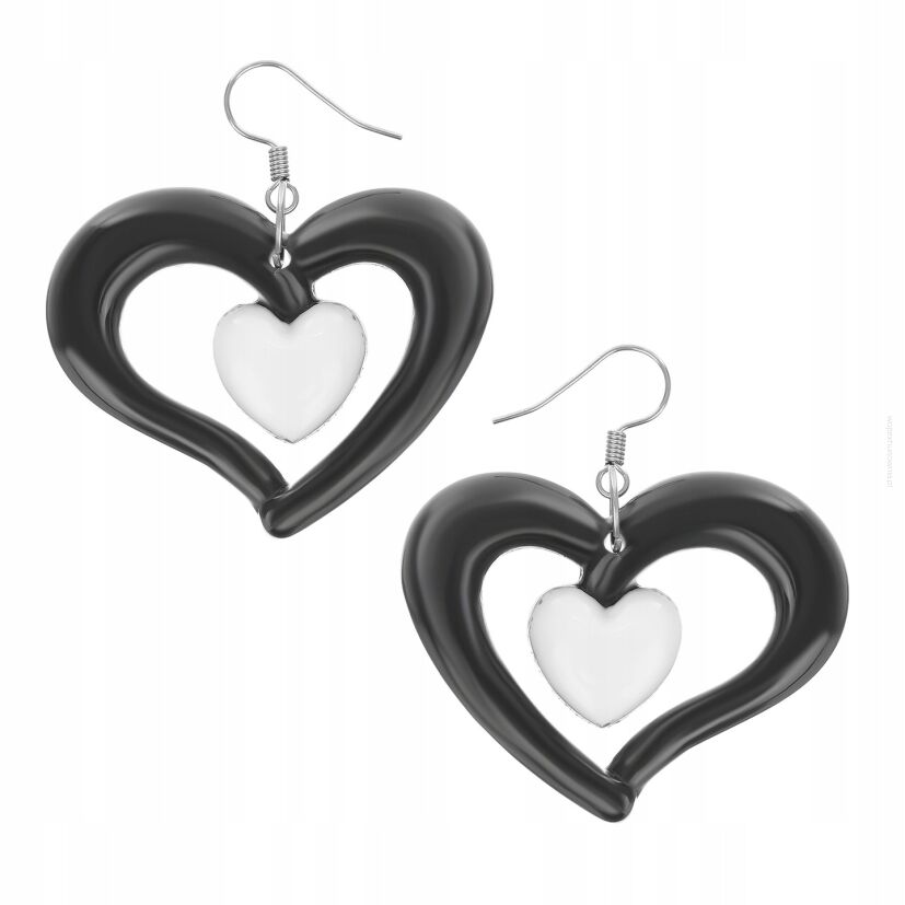 KOLCZYKI PLASTIKOWE WISZĄCE SERCA                                                       (0665-1009)