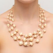 NASZYJNIK / WISIOREK Z BRZOSKWINIOWYMI KORALIKAMI (N-0602/5/3R C-3 SAM B) - 2