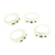 PIERŚCIONKI /OBRĄCZKI Z CYRKONIAMI BIAŁE 15 SZTUK                                          (0617-527) - 2