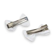 SPINKI KOMUNIJNE BIAŁE DO WŁOSÓW Z KOKARDKAMI 4 SZTUKI                                                     (0331-4 SA) - 3