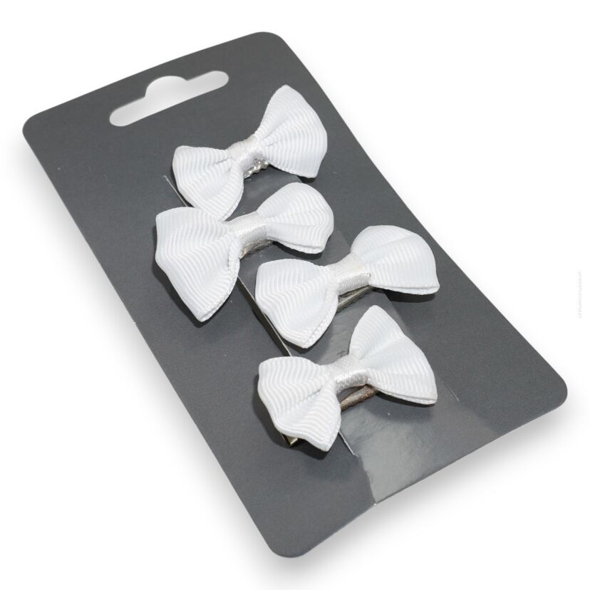 SPINKI KOMUNIJNE BIAŁE DO WŁOSÓW Z KOKARDKAMI 4 SZTUKI                                                     (0331-4 SA)