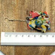 KOLCZYKI Z MATERIAŁU WISZĄCE, KOLOROWE KWIATY                                                                        (0611-80 SAH) - 2