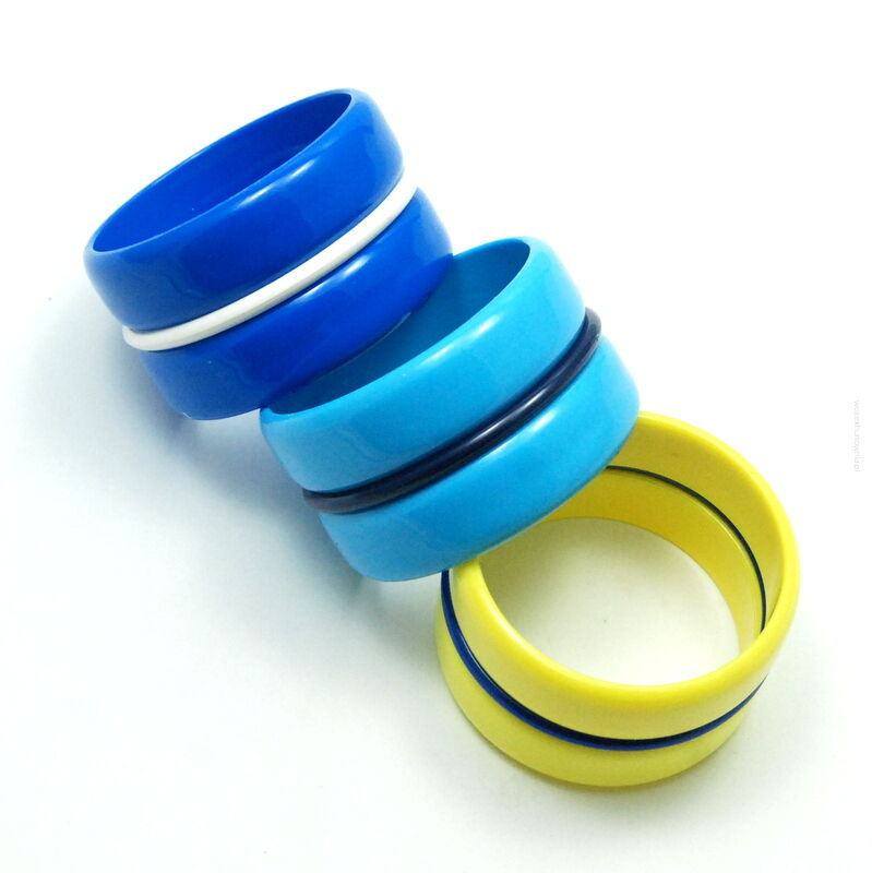 BRANSOLETKI PLASTIKOWE KOLOROWE SZEROKIE 3 SZTUKI                                                                   (5133 SAM)