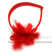 OPASKA/ FASCYNATOR DO WŁOSÓW CZERWONA Z PIÓRAMI                                                      (OPFA-1 SAH) - 4