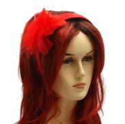 OPASKA/ FASCYNATOR DO WŁOSÓW CZERWONA Z PIÓRAMI                                                      (OPFA-1 SAH) - 2