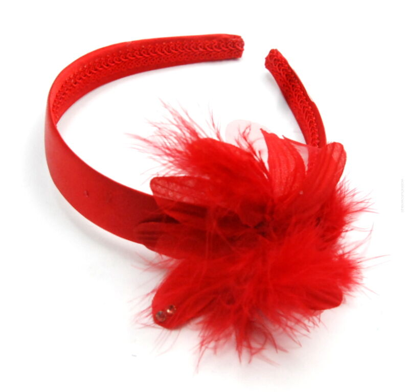 OPASKA/ FASCYNATOR DO WŁOSÓW CZERWONA Z PIÓRAMI                                                      (OPFA-1 SAH)