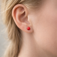 KOLCZYKI KULKI CZERWONE 0602-41 AS - 2