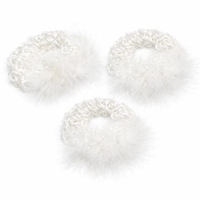 GUMKI DO WŁOSÓW PLECIONE Z PIÓRKAMI 3 SZTUKI (0290-17 SAM)