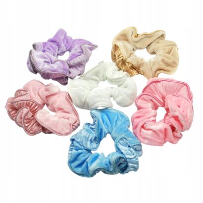 GUMKI DO WŁOSÓW OZDOBNE / SCRUNCHIES  KOLOROWE 6 SZTUK                           (2314 SAMF)