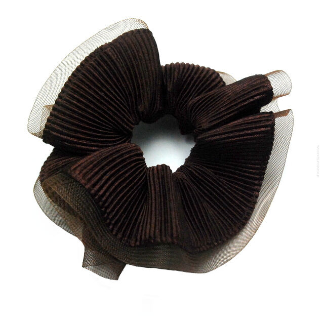 GUMKI DO WŁOSÓW DUŻE OZDOBNE BRĄZOWE (3 SZTUKI)                                 0028-534