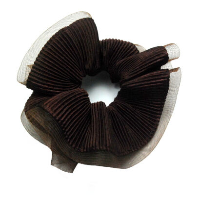 GUMKI DO WŁOSÓW DUŻE OZDOBNE BRĄZOWE (3 SZTUKI)                                 0028-534