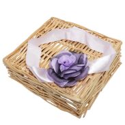 CHOKER NA TASIEMCE Z FIOLETOWYM KWIATEM                                                    (3029-1 SA) - 5