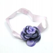 CHOKER NA TASIEMCE Z FIOLETOWYM KWIATEM                                                    (3029-1 SA) - 3