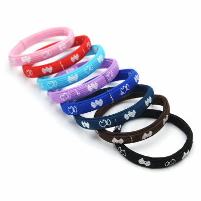 GUMKI DO WŁOSÓW Z NADRUKIEM KOLOROWE 15 SZTUK (0006-24 SA)