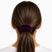 GUMKA DO WŁOSÓW SCRUNCHIE WELUR CIEMNY FIOLET (0103-VC SAH) - 3