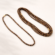 KORALIKI DREWNIANE DROBNE ROZPINANE BEŻOWO - CZARNE (5 SZTUK) 0738-4 - 2