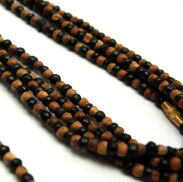 KORALIKI DREWNIANE DROBNE ROZPINANE BEŻOWO - CZARNE (5 SZTUK) 0738-4 - 5