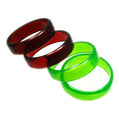 BRANSOLETKI  PLASTIKOWE ZIELONE / BRĄZOWE 4 SZTUKI                                                                   (0605-18 SA)
