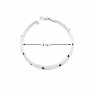 KOLCZYKI KOŁA BIAŁE W CZARNE KROPKI                                                                                 (0665-551 SA) - 4