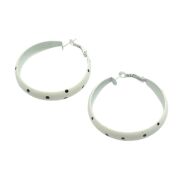 KOLCZYKI KOŁA BIAŁE W CZARNE KROPKI                                                                                 (0665-551 SA) - 3