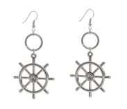 KOLCZYKI WISZĄCE KÓŁKA STERY STATKU SREBRNE 0604-98 - 3