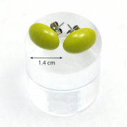 KLASYCZNE KOLCZYKI ZIELONE GROSZKOWE OWALNE 0611-45 - 4