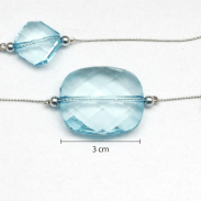 NASZYJNIK DŁUGI Z PRZEZROCZYSTYMI KORALAMI BŁĘKITNY 0611-KN - 4