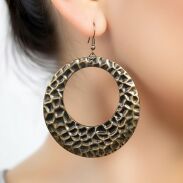 KOLCZYKI WISZĄCE METALOWE OKRĄGŁE                            (0611-640 SA) - 2