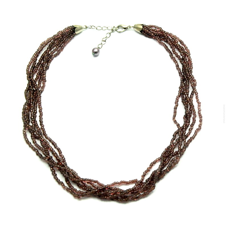 NASZYJNIK / WISIOREK BRĄZOWY Z KORALIKAMI                         0643-558 SAH)