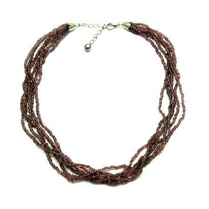 NASZYJNIK / WISIOREK BRĄZOWY Z KORALIKAMI                         0643-558 SAH)