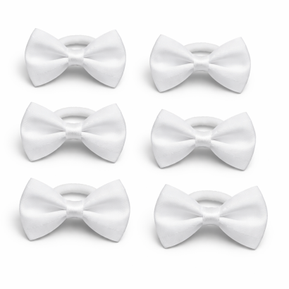 GUMKI DO WŁOSÓW KOKARDKI KOMUNIJNE BIAŁE 6 SZTUK (0009-7 g SAH)