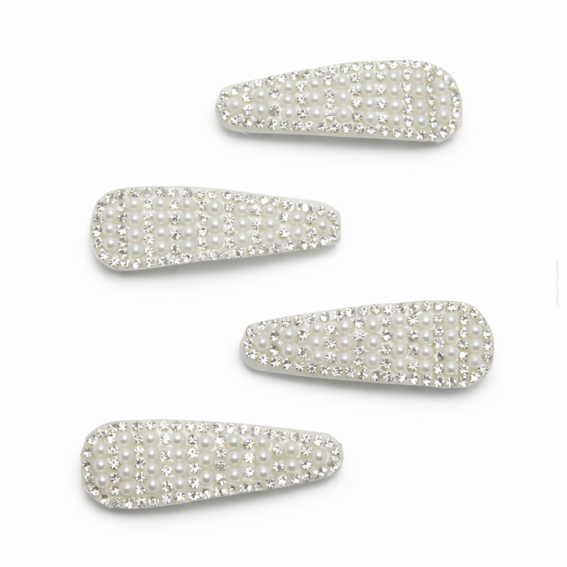 PYKI / SPINKI DO WŁOSÓW OZDOBNE Z PEREŁKAMI 4 SZTUKI (0185-25 SAH)