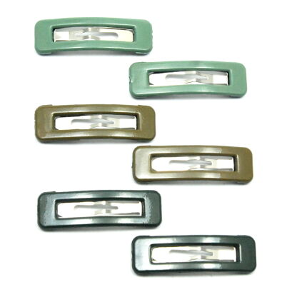 PYKI / SPINKI DO WŁOSÓW  ZIELONE OBLANE PLASTIKIEM 6 SZTUK                                          (0301-1 SAH)