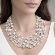 NASZYJNIK / WISIOREK Z BIAŁYMI KORALIKAMI (N-029/58/9R H-2 SAM B) - 3