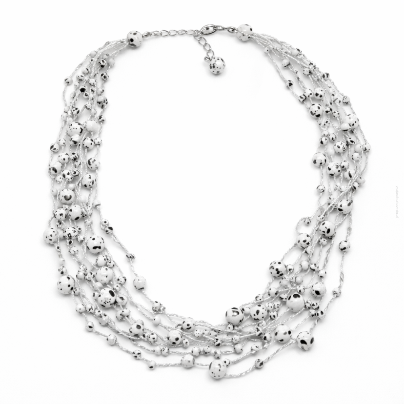 NASZYJNIK / WISIOREK Z BIAŁYMI KORALIKAMI (N-029/58/9R H-2 SAM B)